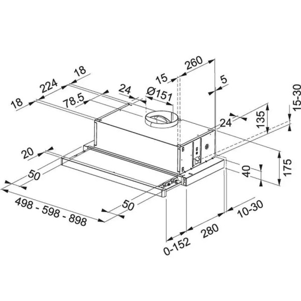 Телескопічна витяжка Franke FTC 532L WH біла Телескопічна витяжка Franke FTC 532L WH біла