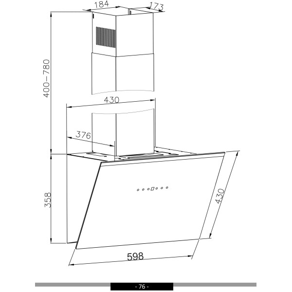 Витяжка Amica OKP6541S black Витяжка Amica OKP6541S black