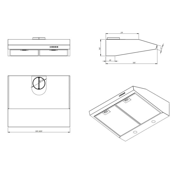 Витяжка Akpo WK-12 K 60 270 B white Витяжка Akpo WK-12 K 60 270 B white