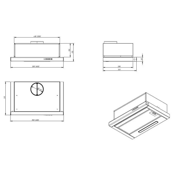 Витяжка Akpo WK-12 Light 60 black Витяжка Akpo WK-12 Light 60 black