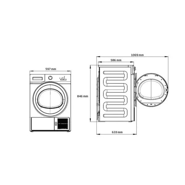 Beko Dh9524rtdcxst Steamtherapy 58,6 см 9 кг сушарки