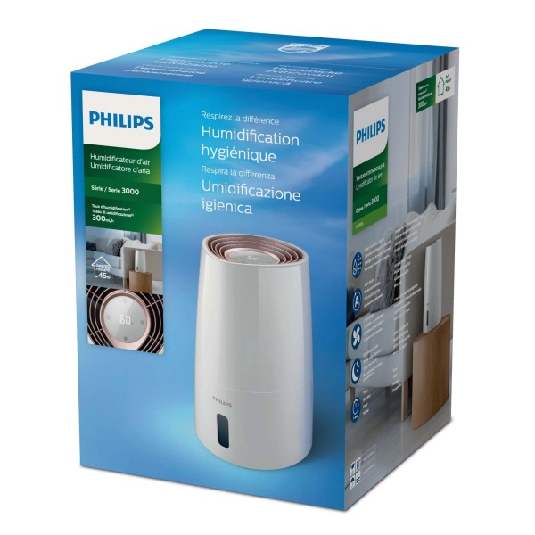 Philips HU3916/10 випарний зволожувач Гігростат 3л 45м2 Philips HU3916/10 випарний зволожувач Гігростат 3л 45м2