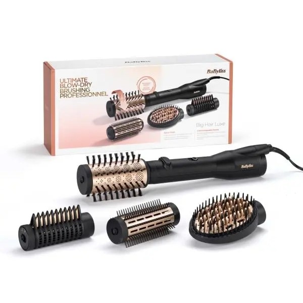 BaByliss Big Hair Luxe AS970E Фен і бігуді 650 Вт Ротаційна іонізація Холодне повітря Діаметр щітки 38 мм 50 мм 2 рівні температури