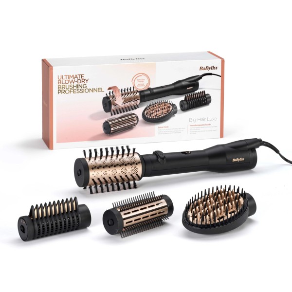 BaByliss Big Hair Luxe AS970E Фен і бігуді 650 Вт Ротаційна іонізація Холодне повітря Діаметр щітки 38 мм 50 мм 2 рівні температури