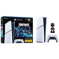 Консоль Sony PlayStation 5 Digital Slim D (PS5) 1 ТБ Fortnite Cobalt Starter Kit + підставка для контролера Cable Guys Sackboy