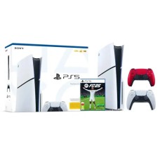 Консоль Sony PlayStation 5 Slim D Chassis (PS5) 1TB з приводом + додаткова накладка Volcanic red + EA SPORTS FC 25