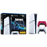 Sony PlayStation 5 Digital Slim D Chassis (PS5) 1TB Fortnite Cobalt Console + Additional Pad red