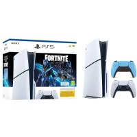 Консоль Sony PlayStation 5 Slim D Chassis (PS5) 1TB з приводом Fortnite Cobalt + додатковий геймпад Space Blue