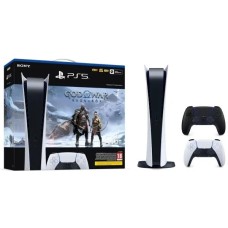 Консоль Sony PlayStation 5 Digital (PS5) + додаткова накладка (чорна) + God of War Ragnarok