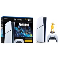 Консоль Sony PlayStation 5 Digital Slim D Chassis (PS5) 1TB Стартовий набір Fortnite Cobalt + підставка для контролера Cable Guys Peely