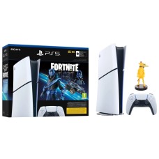 Консоль Sony PlayStation 5 Digital Slim D Chassis (PS5) 1TB Стартовий набір Fortnite Cobalt + підставка для контролера Cable Guys Peely