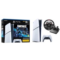 Консоль Sony PlayStation 5 Digital Slim D Chassis (PS5) 1TB Fortnite Cobalt Bundle + кермо Thrustmaster T128