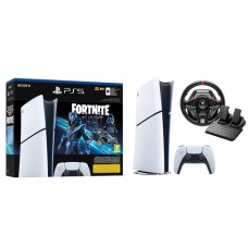 Консоль Sony PlayStation 5 Digital Slim D Chassis (PS5) 1TB Fortnite Cobalt Bundle + кермо Thrustmaster T128