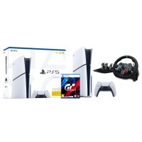 Консоль Sony PlayStation 5 Slim D Chassis (PS5) 1 ТБ з приводом + кермо Logitech G29 + Gran Turismo 7