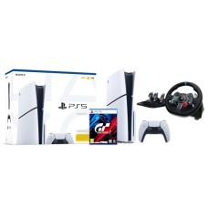 Консоль Sony PlayStation 5 Slim D Chassis (PS5) 1 ТБ з приводом + кермо Logitech G29 + Gran Turismo 7