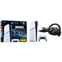 Консоль Sony PlayStation 5 Digital Slim D Chassis (PS5) 1 ТБ Fortnite Cobalt + кермо  Logitech G29 Racing Wheel