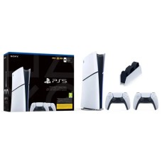 Консоль Sony PlayStation 5 Digital Slim D Chassis (PS5) 1TB + додаткова панель біла + зарядна станція DualSense