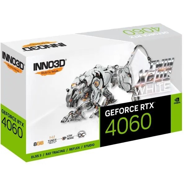 Відеокарта Inno3D GeForce RTX 4060 Twin X2 OC White 8GB GDDR6 128bit DLSS 3