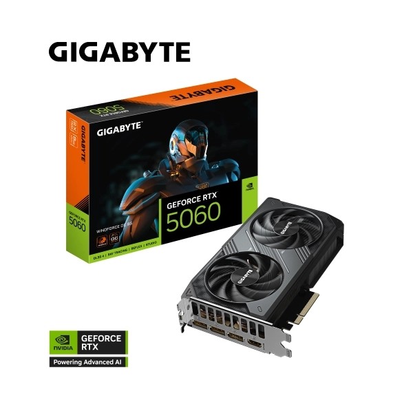 Відеокарта Gigabyte GeForce RTX 5060 WINDFORCE OC 8GB GDDR7 128bit DLSS 4