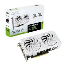 Відеокарта ASUS Dual GeForce RTX 4060 EVO White OC Edition 8 ГБ GDDR6 128 біт DLSS 3