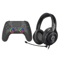 Pad Subsonic SA5716-1 Wireless LED Controller Black для PS5, PC Бездротовий black + Навушники LucidSound LS10P