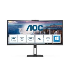 Монітор AOC CU34V5CW/BK із 34-дюймовою веб-камерою UWQHD VA, 100 Гц, 1 мс, вигнутий