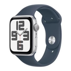 Розумний годинник Apple Watch SE 2gen GPS, алюмінієвий корпус 44 мм, сріблястий ремінець, спортивний ремінець зимового синього кольору, S/M