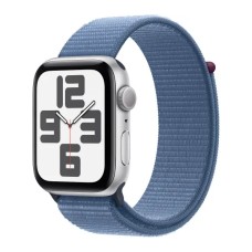 Смарт-годинник Apple Watch SE 2gen GPS, сріблястий алюмінієвий корпус 44 мм, спортивний ремінець зимового синього кольору