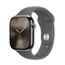 Apple Watch Series 10 GPS + Cellular 46mm спортивний ремінець з натурального титану гірський сірий S/M