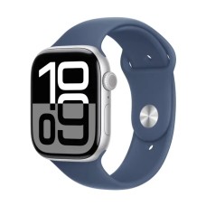 Smartwatch Apple Watch Series 10 GPS + Cellular Case 46mm Silver Aluminum Sports Strap Denim S/M