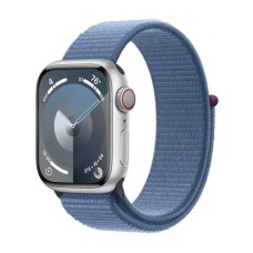 Смарт-годинник Apple Watch Series 9 GPS + Cellular 45 мм алюмінієвий сріблястий корпус, синій спортивний ремінець