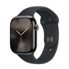 Apple Watch Series 10 GPS + Cellular case 42mm titanium slate спортивний ремінь чорний M/L