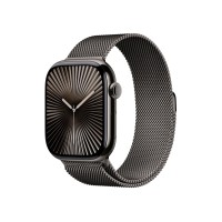 Apple Watch Series 10 GPS + Cellular Case 46mm Titanium Slate Milanese Bracelet S/M
