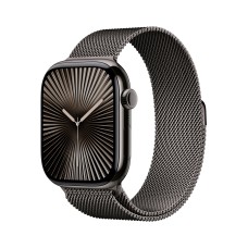 Apple Watch Series 10 GPS + Cellular Case 46mm Titanium Slate Milanese Bracelet S/M