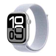 Смарт-годинник Apple Watch Series 10 GPS + Cellular 42 мм корпус алюмінієвий сріблясто-синій спортивний ремінець