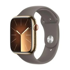 Розумний годинник Apple Watch Series 9 GPS + Cellular 45mm Корпус із нержавіючої сталі Золотий спортивний ремінець Попелясто-коричневий S/M