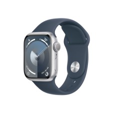 Apple Watch 9 41/Срібний алюміній/Storm Blue Sport Band S/M GPS