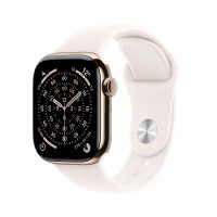 Apple Watch Series 11 GPS + Cellular 46mm Titanium Gold Sport Band Soft Pink M/L