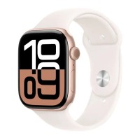 Смарт-годинник Apple Watch Series 10 GPS + Cellular 42-мм алюмінієвий спортивний ремінець із рожевого золота ніжно-рожевого кольору S/M