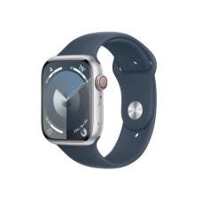 Apple Watch 9 45/сріблястий алюміній/штормовий синій спортивний ремінець S/M LTE