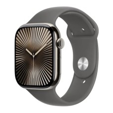 Apple Watch Series 10 GPS + стільниковий корпус 42 мм, титановий природний спортивний ремінець гірсько-сірий