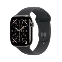 Apple Watch Series 11 GPS + Cellular 42mm Titanium Slate Sport Band Black M/L