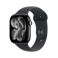 Apple Watch Series 11 GPS + Cellular 46mm Aluminum Onyx Black sports strap S/M