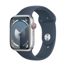 Смарт-годинник Apple Watch Series 9 GPS + Cellular 45 мм алюмінієвий сріблястий корпус спортивний ремінь Бурхливий синій S/M