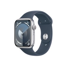 Apple Watch 9 45/Сріблястий алюміній/Спортивний ремінець Storm Blue S/M GPS