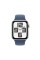 Смарт-годинник Apple Watch SE 2gen GPS, сріблястий алюмінієвий корпус 44 мм, спортивний ремінець Denim M/L