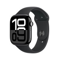 Смарт-годинник Apple Watch Series 10 GPS + Cellular 42 мм, спортивний ремінець з алюмінієвим оніксом, чорний M/L