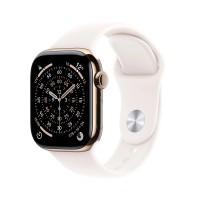 Apple Watch Series 11 GPS + Cellular 42mm Titanium Gold Sport Band Soft Pink M/L