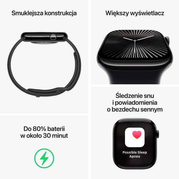 Смарт-годинник Apple Watch Series 10 з GPS, 42-мм алюмінієвий спортивний ремінець із рожевого золота ніжно-рожевого кольору M/L