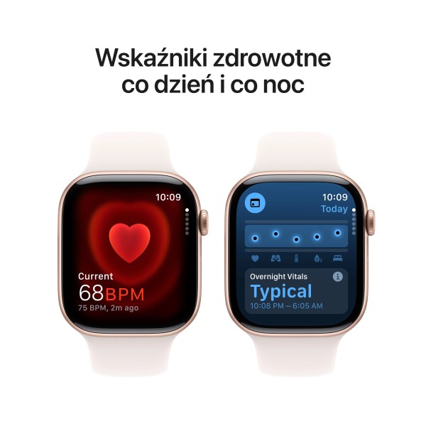 Смарт-годинник Apple Watch Series 10 з GPS, 42-мм алюмінієвий спортивний ремінець із рожевого золота ніжно-рожевого кольору M/L